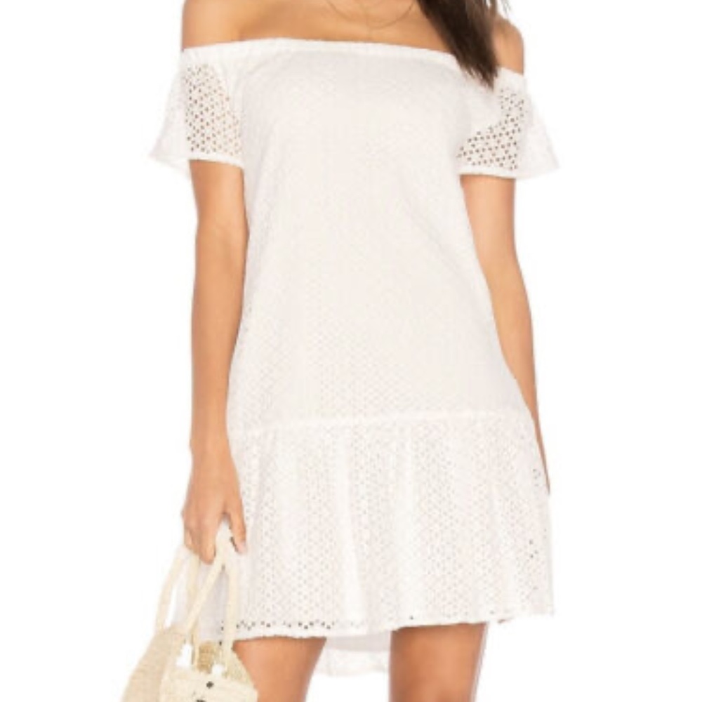 Central Park West White off the Shoulders Mini Dress. Size XS. New with Tags.